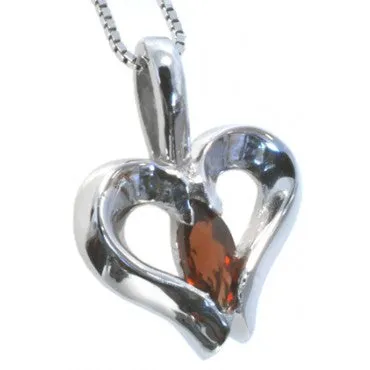 Garnet heart pendant