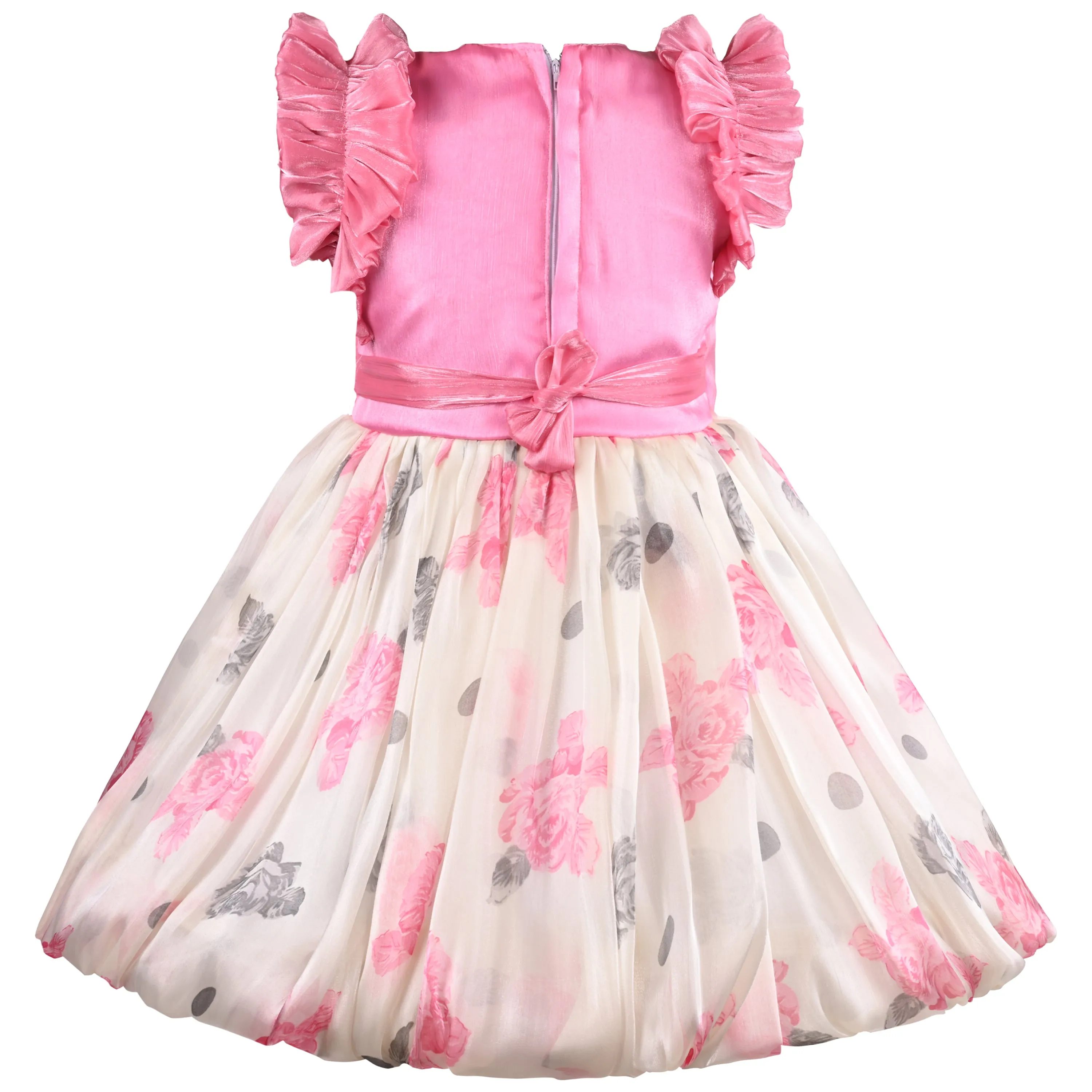 Girls Fit and Flare Floral Print Frock Dress