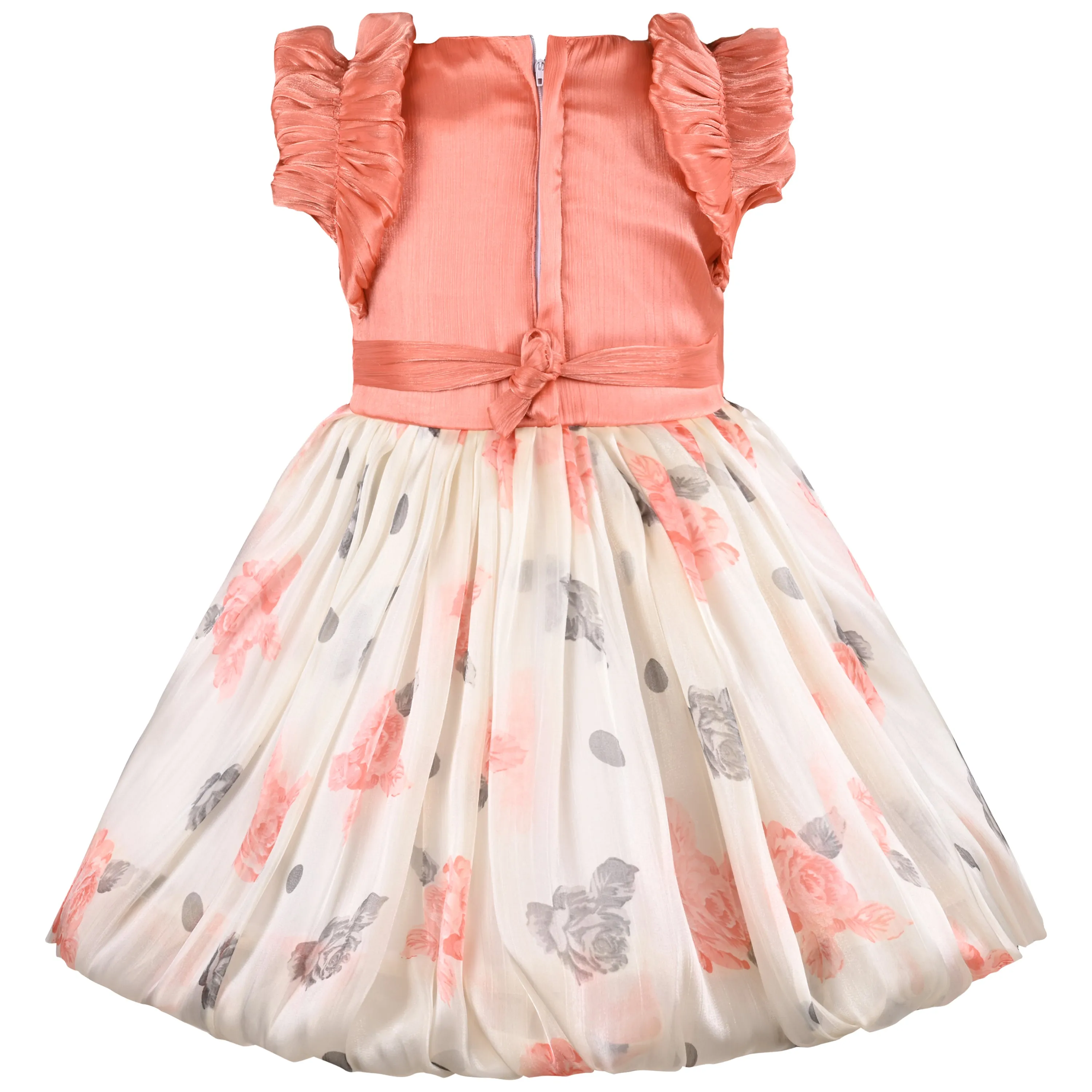 Girls Fit and Flare Floral Print Frock Dress