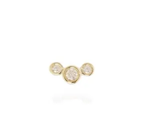 Gold and Diamond Cluster Post Earring