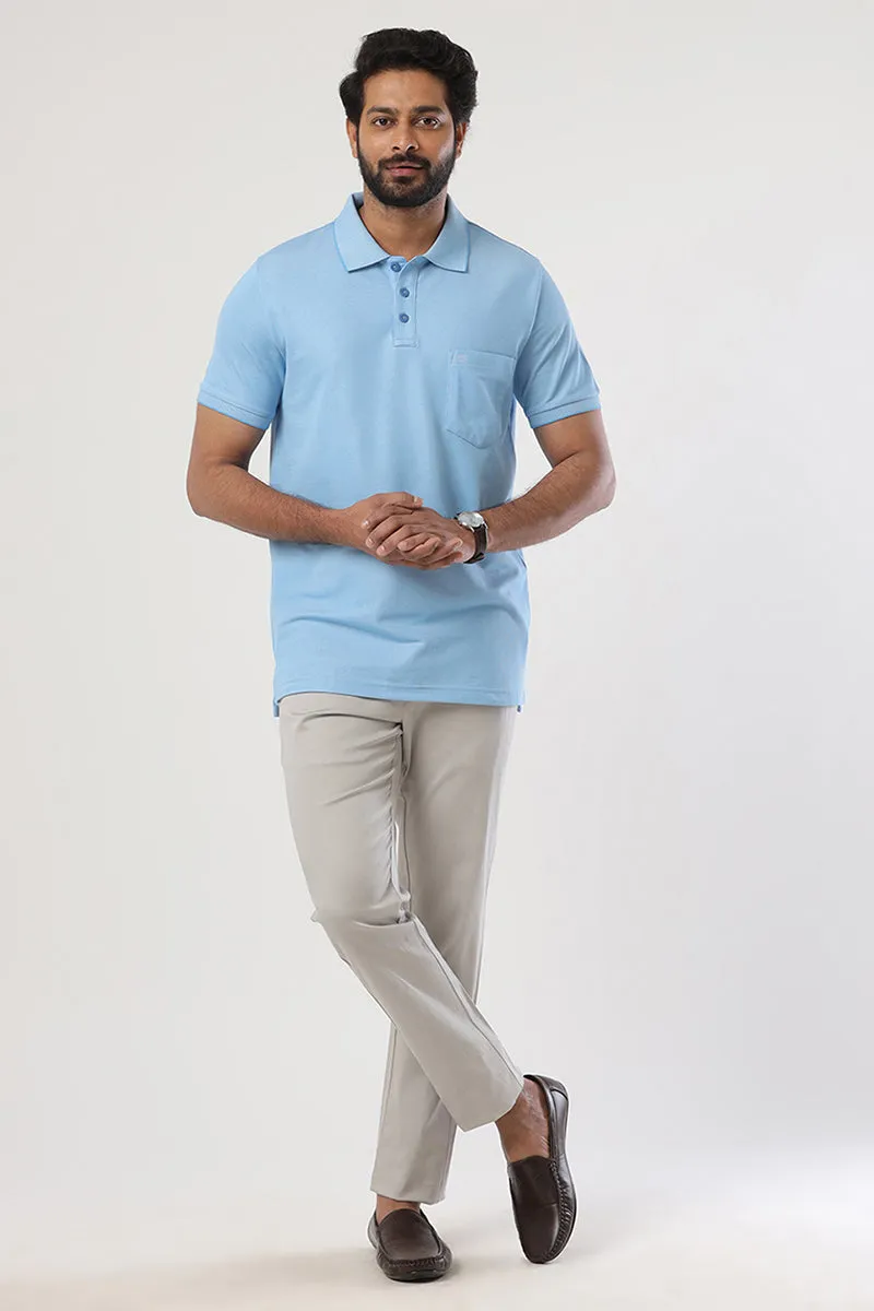 Golf Polo  -  Pastel Blue T-Shirts For Men | Ariser