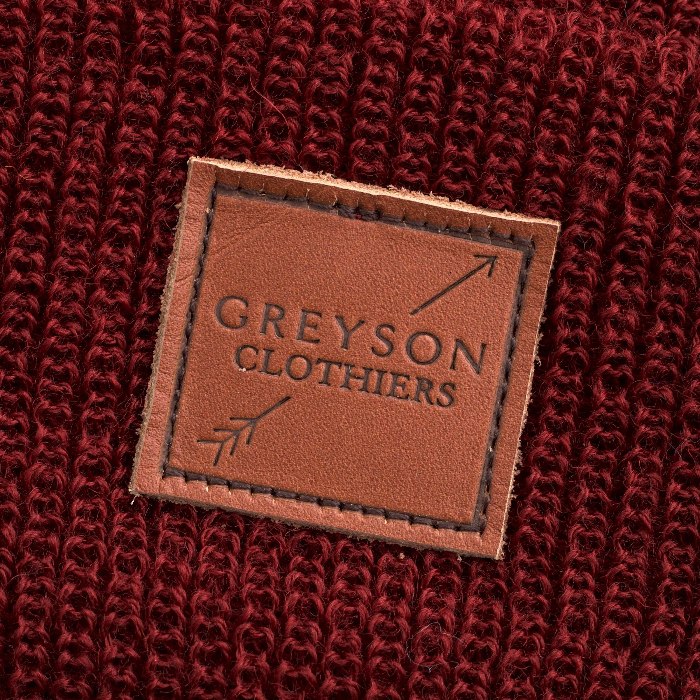 Greyson Leather Patch Beanie