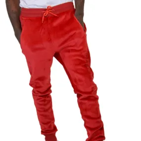 HIDDEN TREASURE VELOUR SWEATPANTS RED