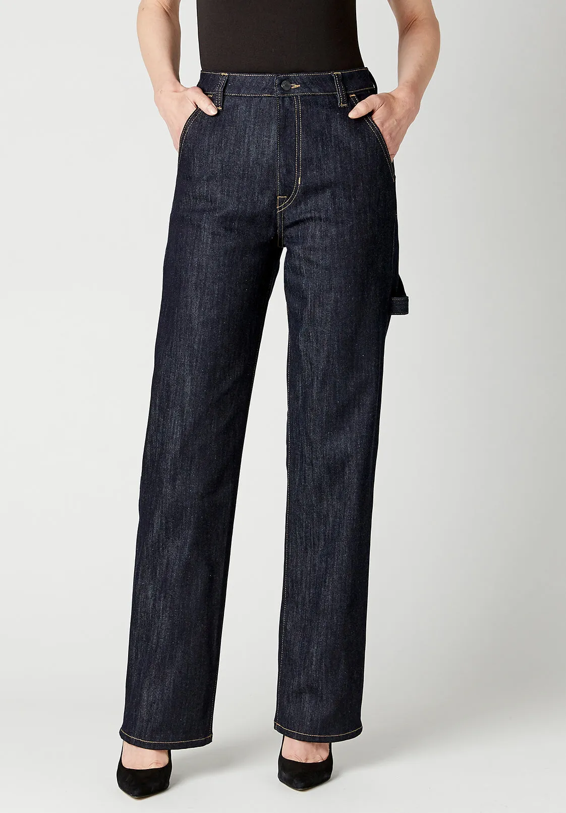 High Rise Jada Vintage Workwear Women's Jeans in Rinsed Wash - BL15835