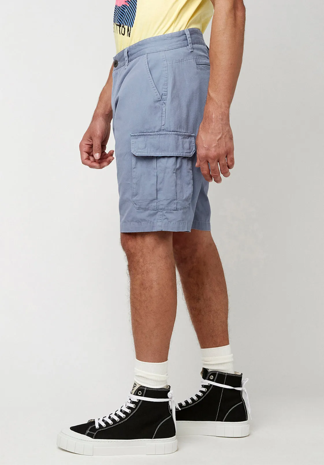 Hormoz Cotton Mirage Blue Cargo Shorts - BM23901