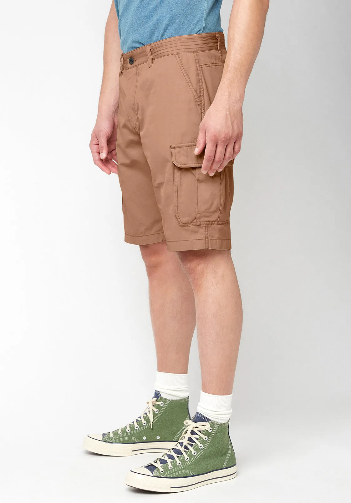 Hormoz Cotton Tan Cargo Shorts - BM23901