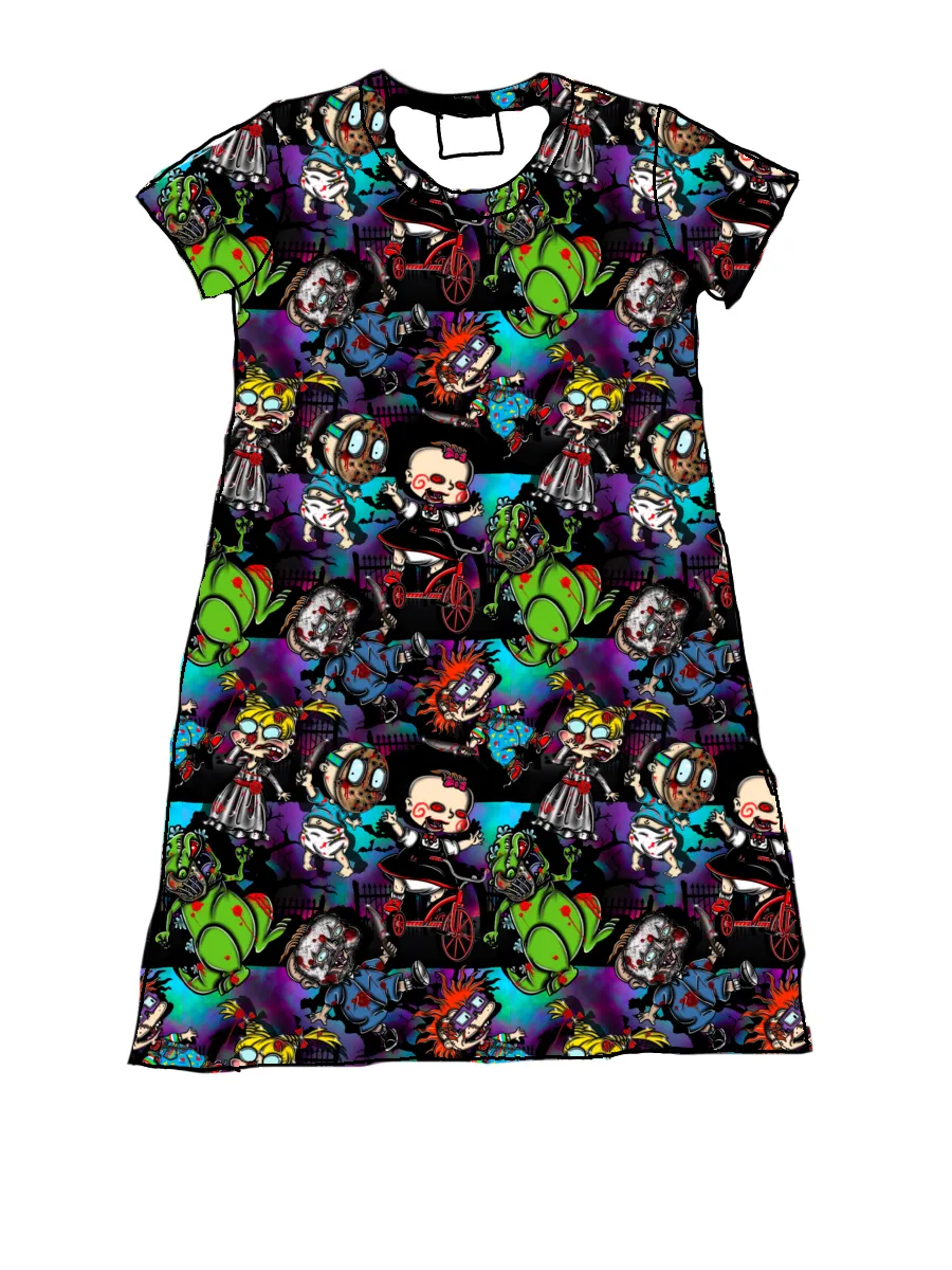 horror babies Adult tshirt dress