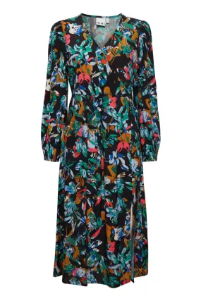 Ichi Celiva Dress-Multi Collage Flower-20119289