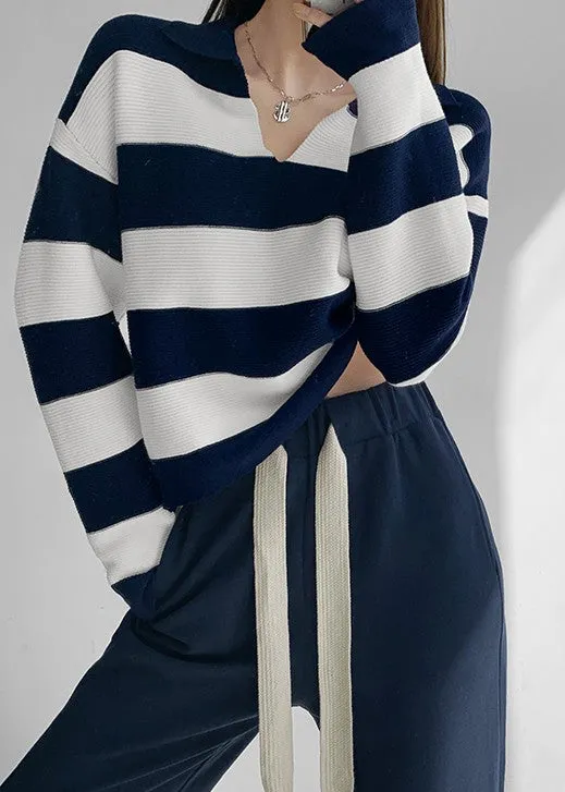 In Contrast striped long sleeved sweater top