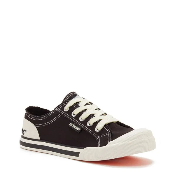 Jazzin Black Canvas Trainers