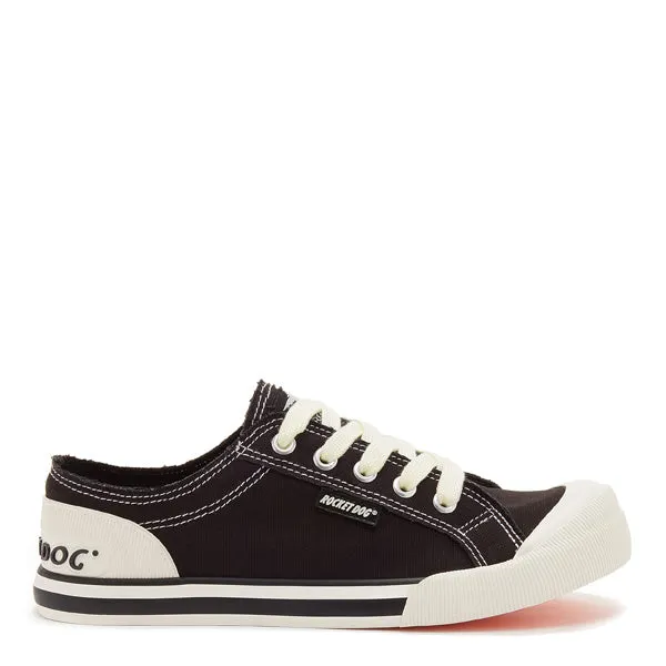 Jazzin Black Canvas Trainers