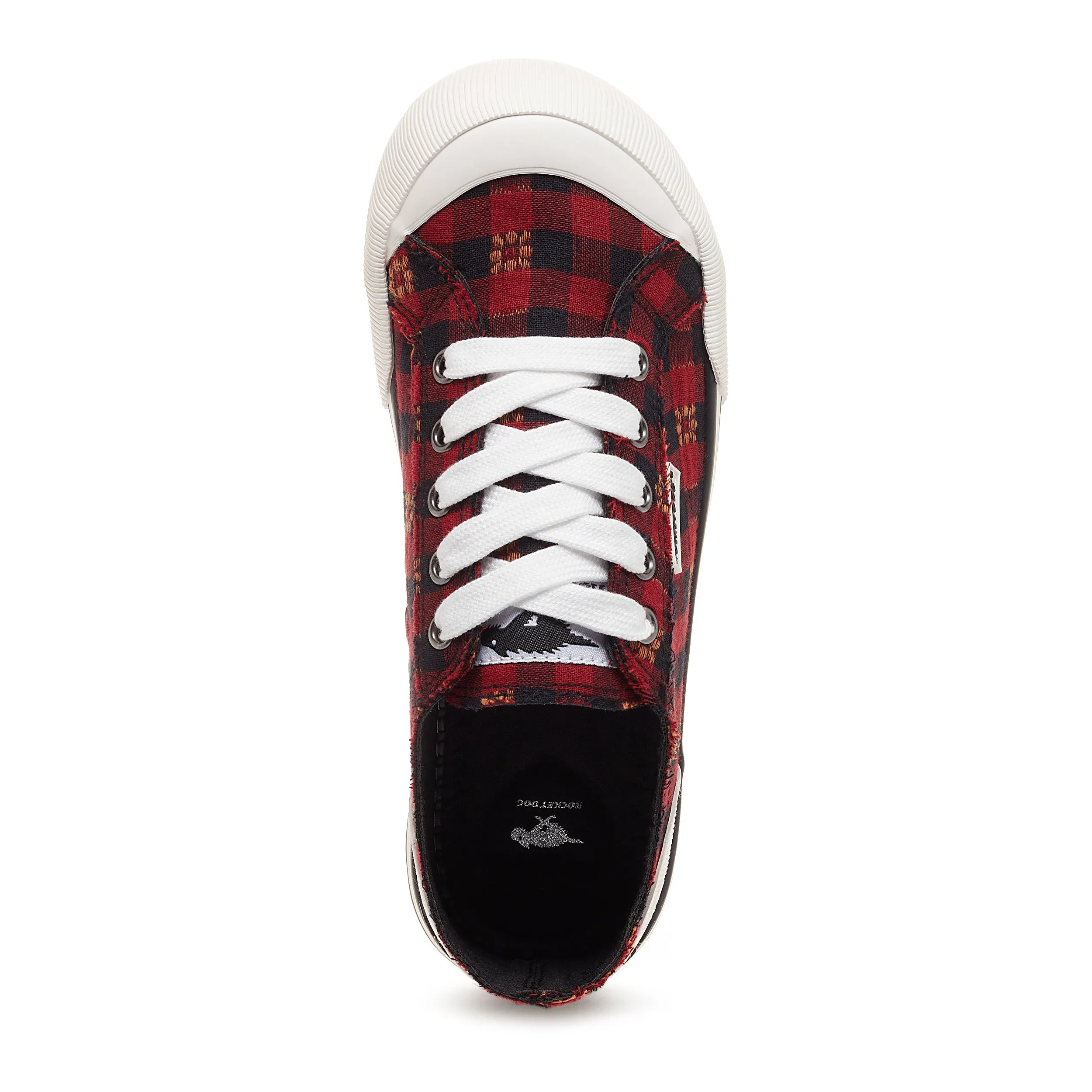 Jazzin Red Dublin Check Trainers