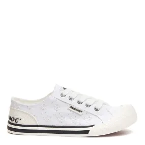 Jazzin White Eyelet Trainers