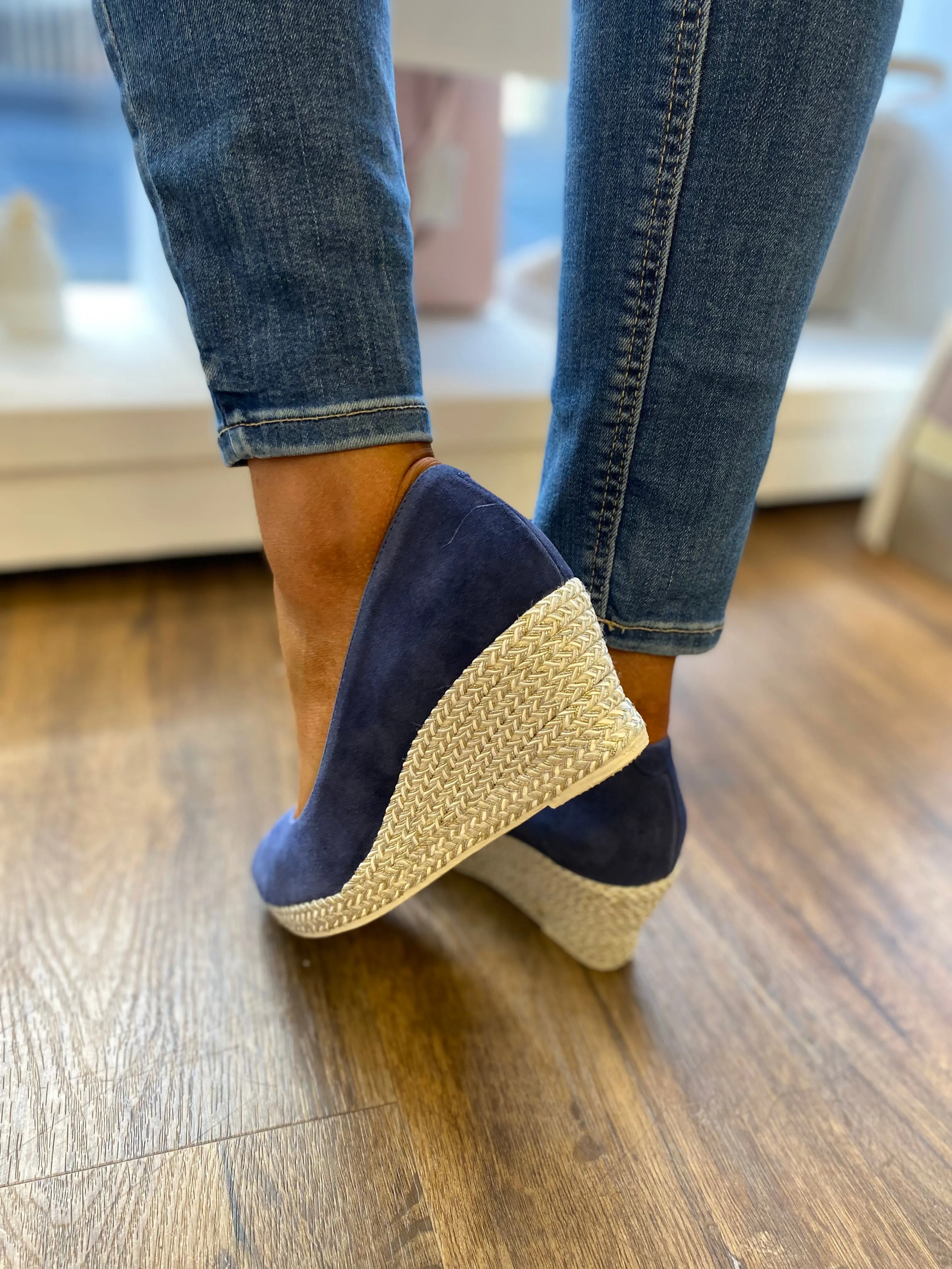 JOSE SAENZ SUEDE ESPADRILLE WEDGE 6019-A-DENIM