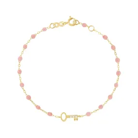 Key Diamond Blush Bracelet, Yellow Gold, 6.7"