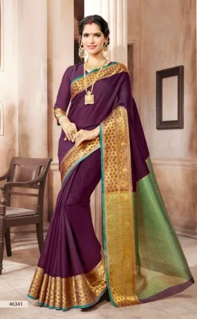 Khadi Faux Silk Saree Collection- purple