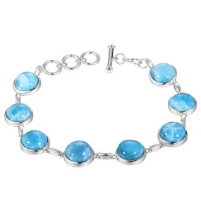 Larimar Water Planets Charm Bracelet