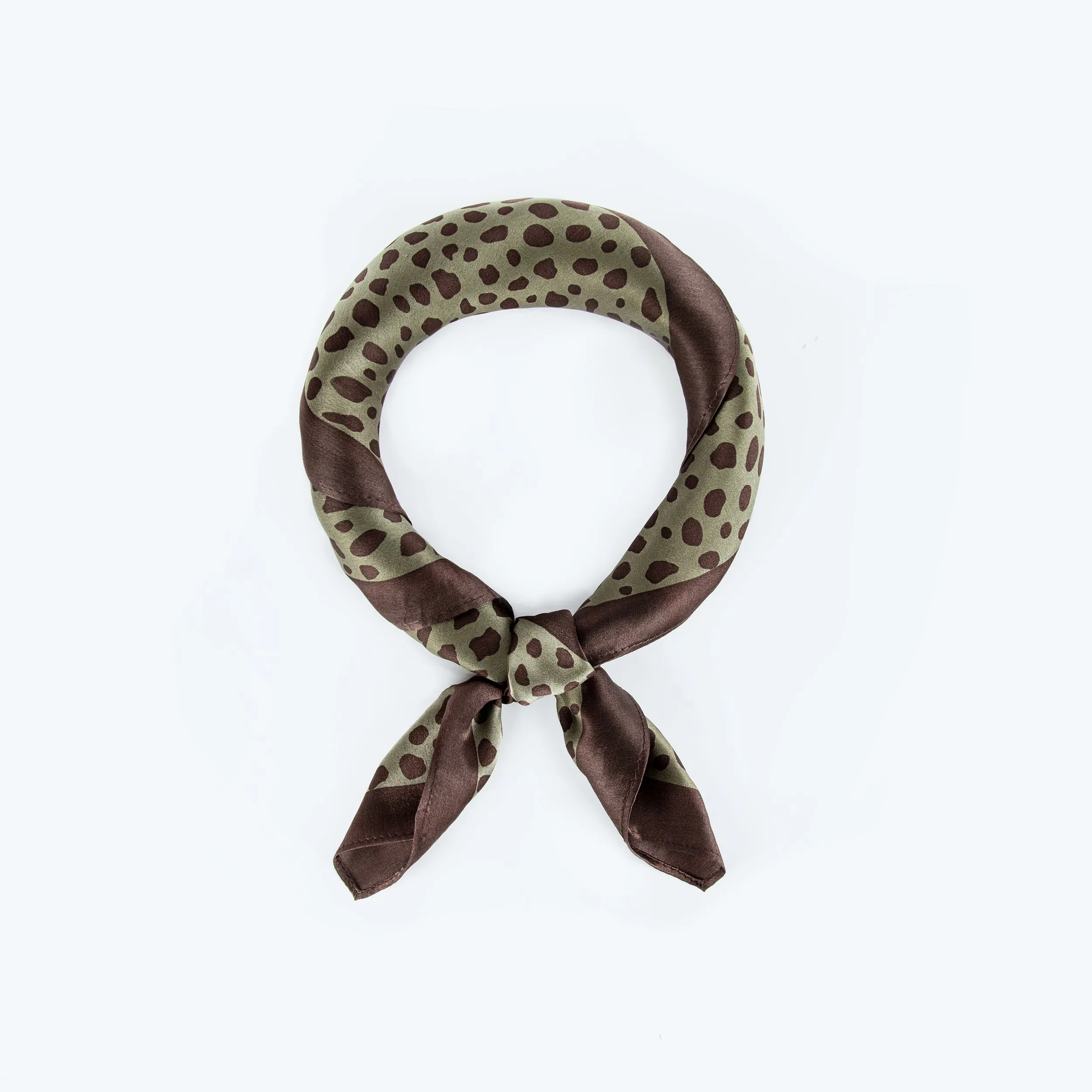 Leopard Print Silk Square Scarf