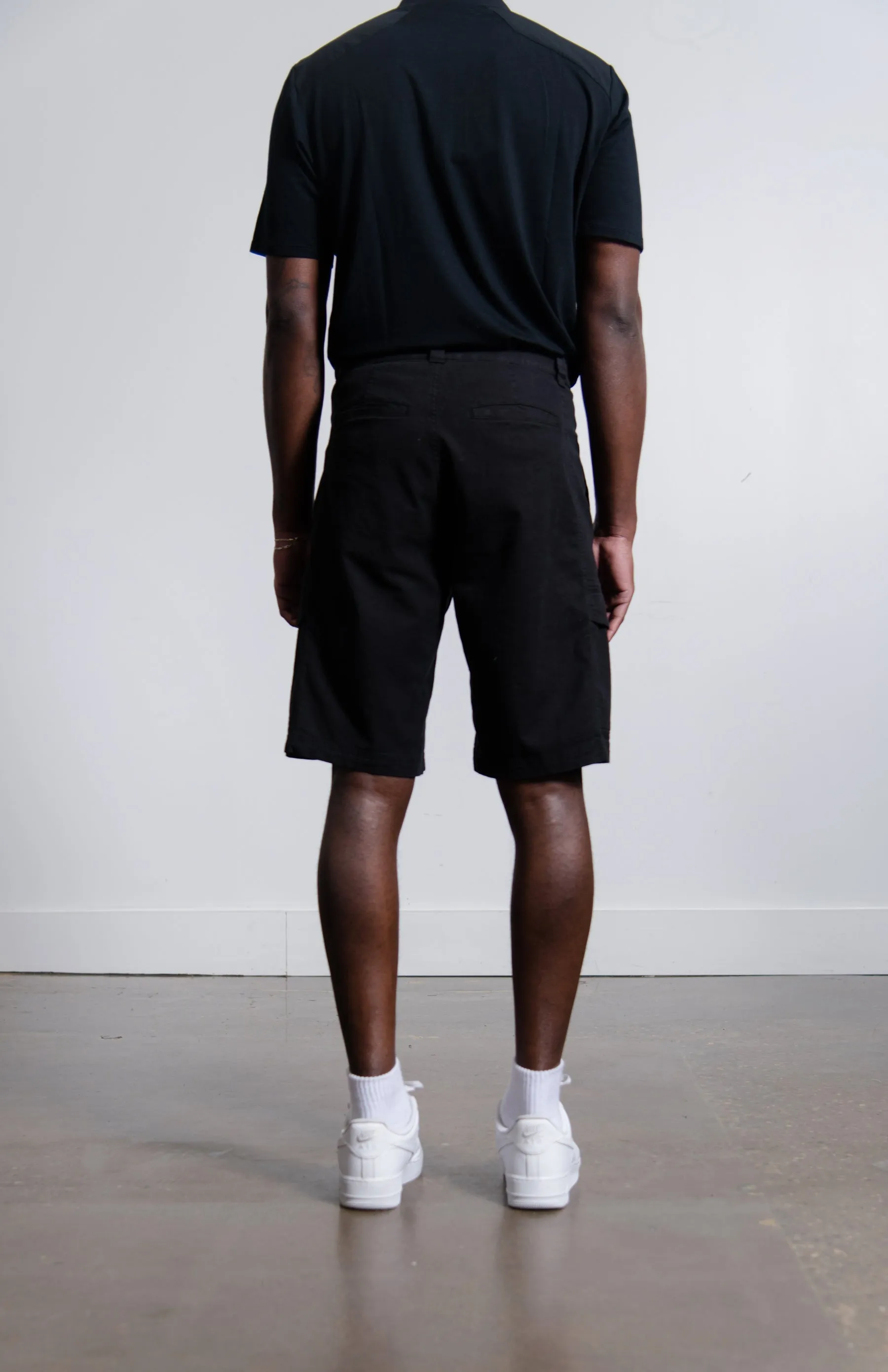 Linen Cargo Short Black