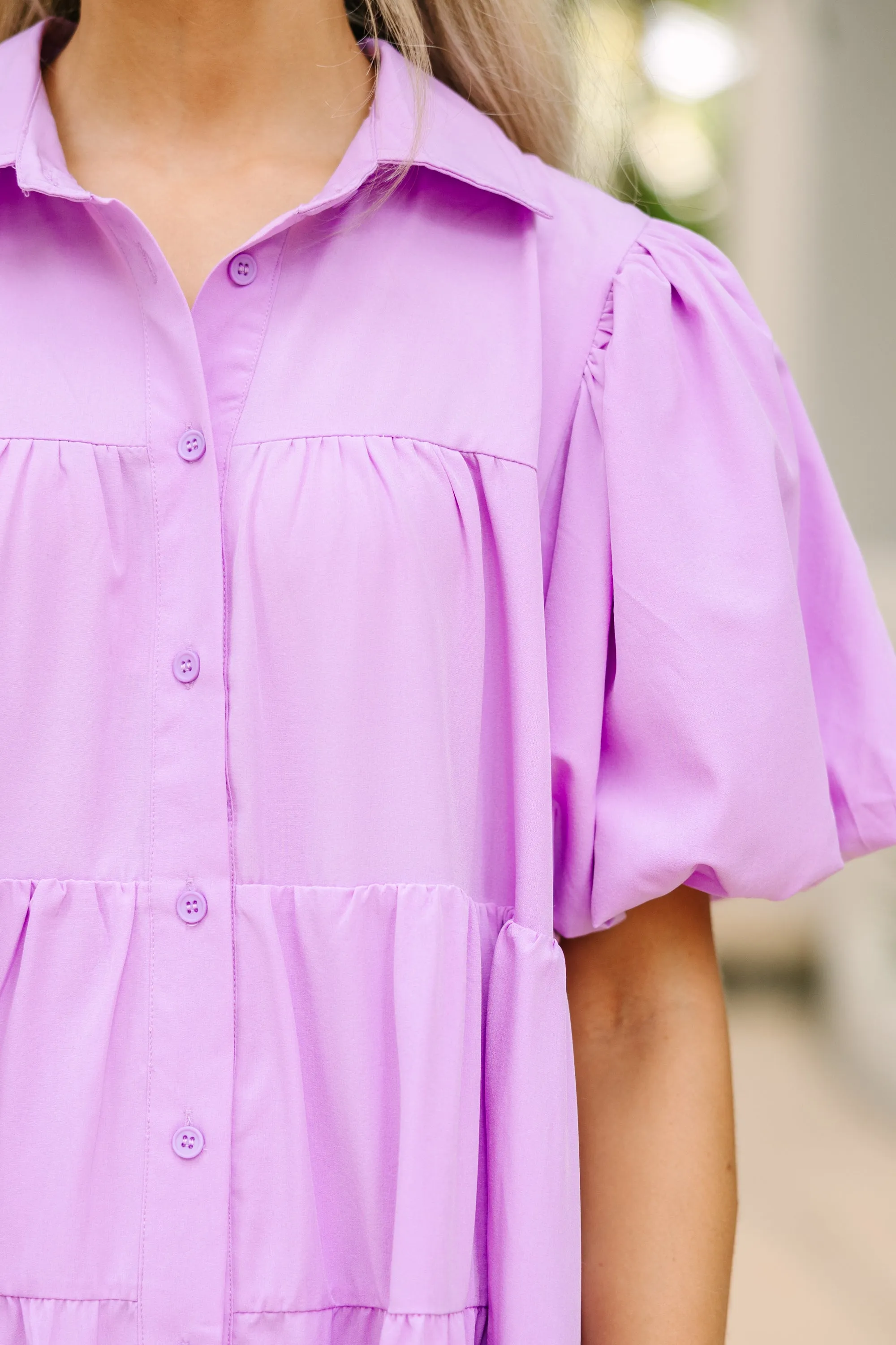 Make It So Lavender Purple Babydoll Dress