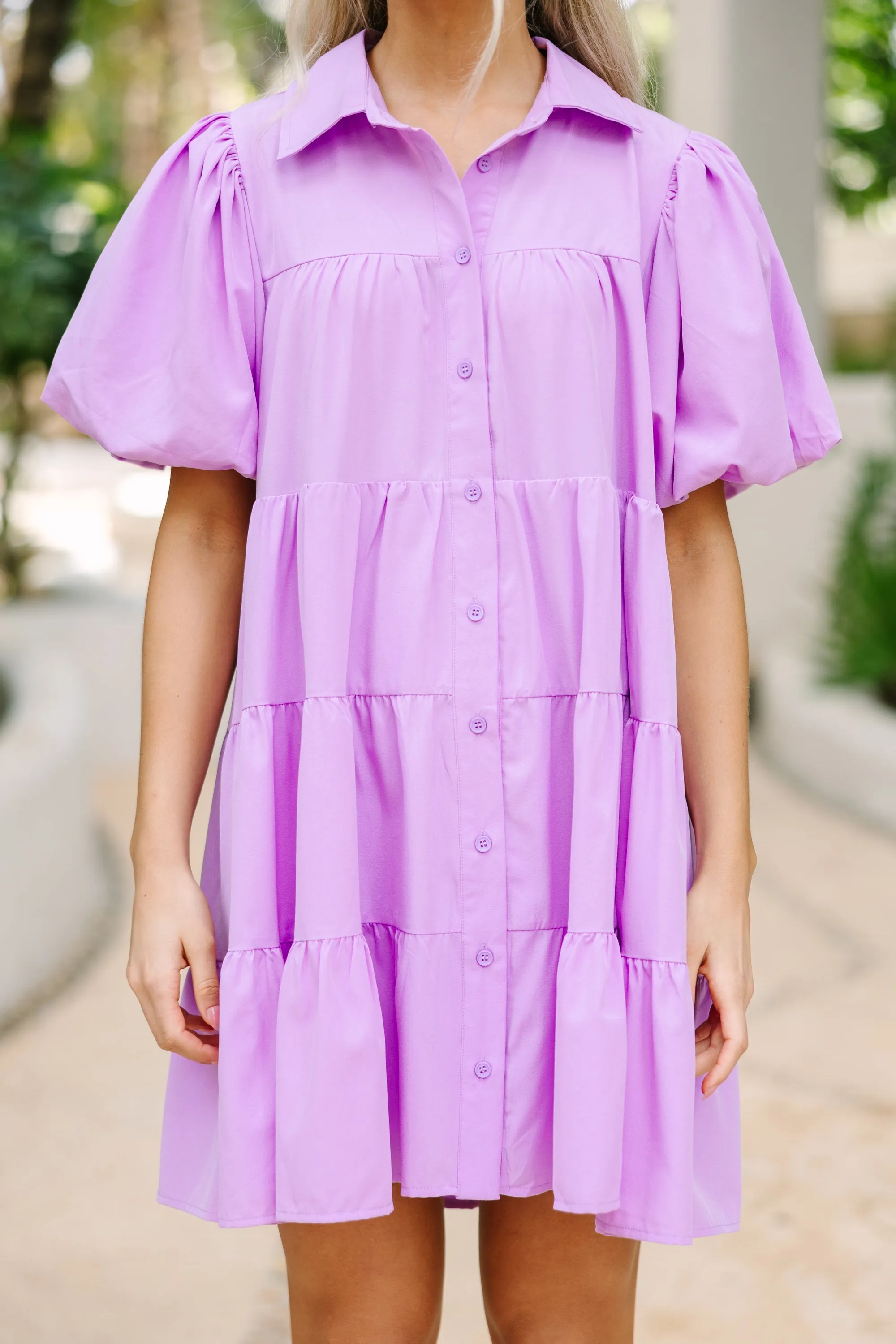 Make It So Lavender Purple Babydoll Dress