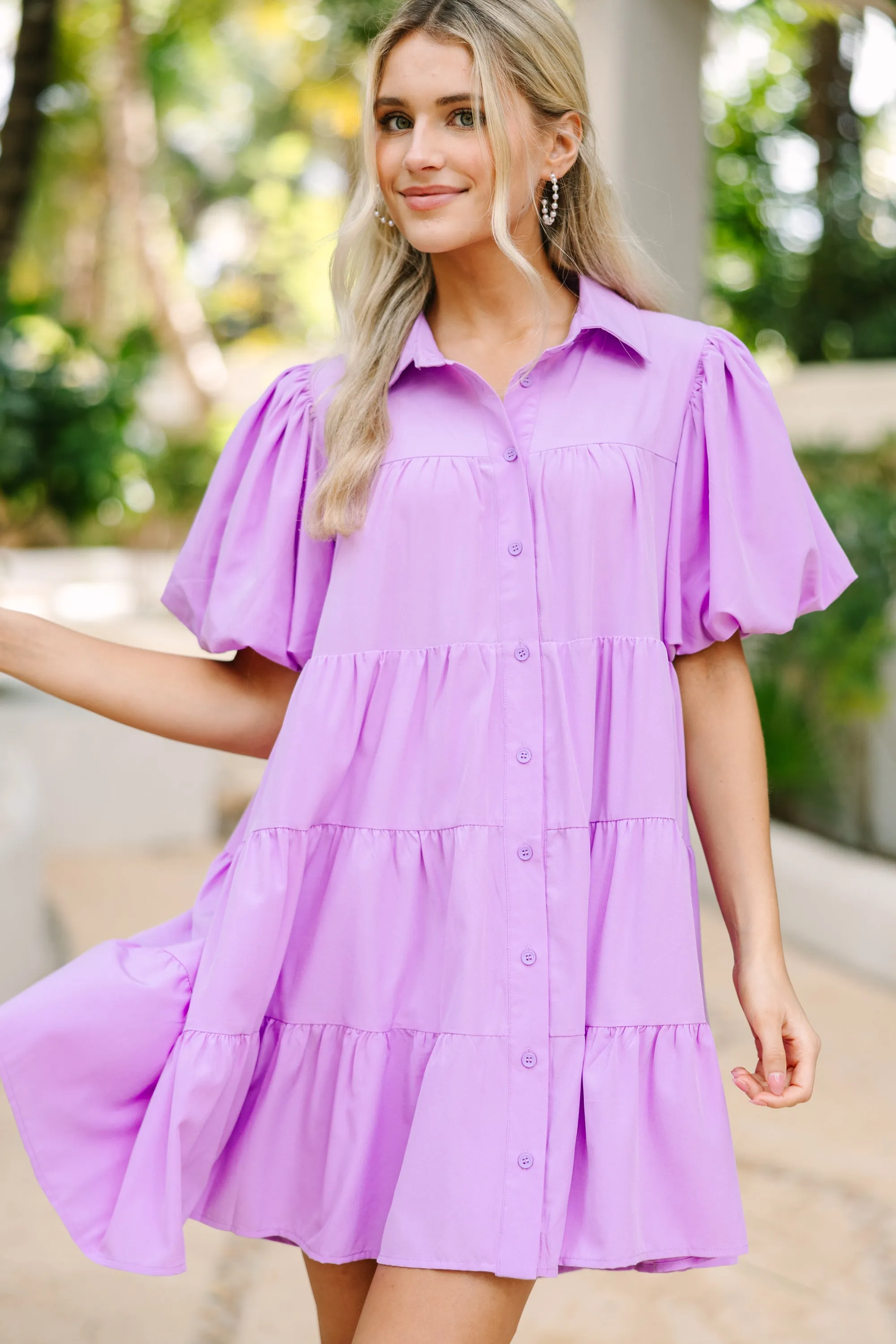 Make It So Lavender Purple Babydoll Dress