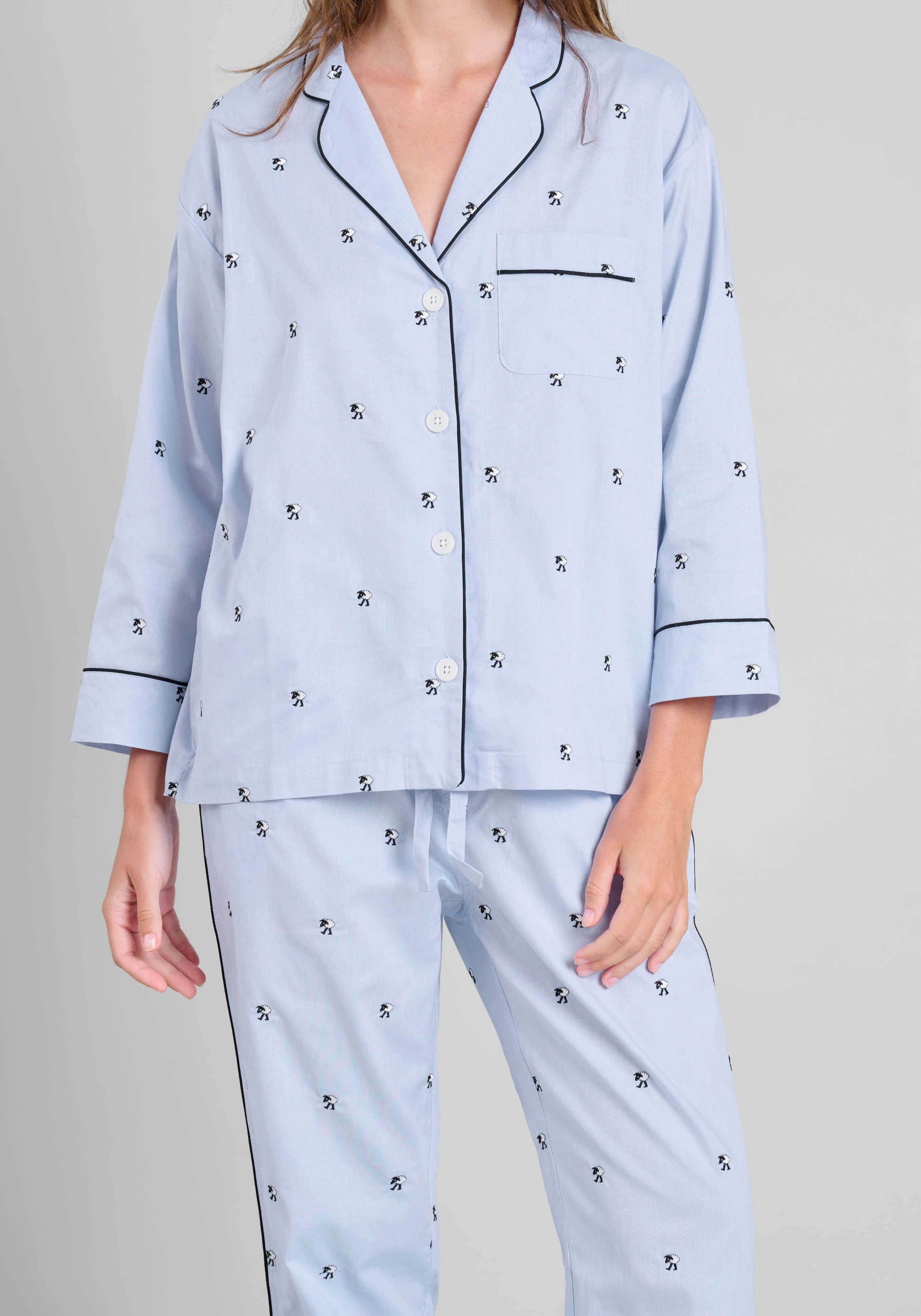 Marina Pajama Set in Black Sheep