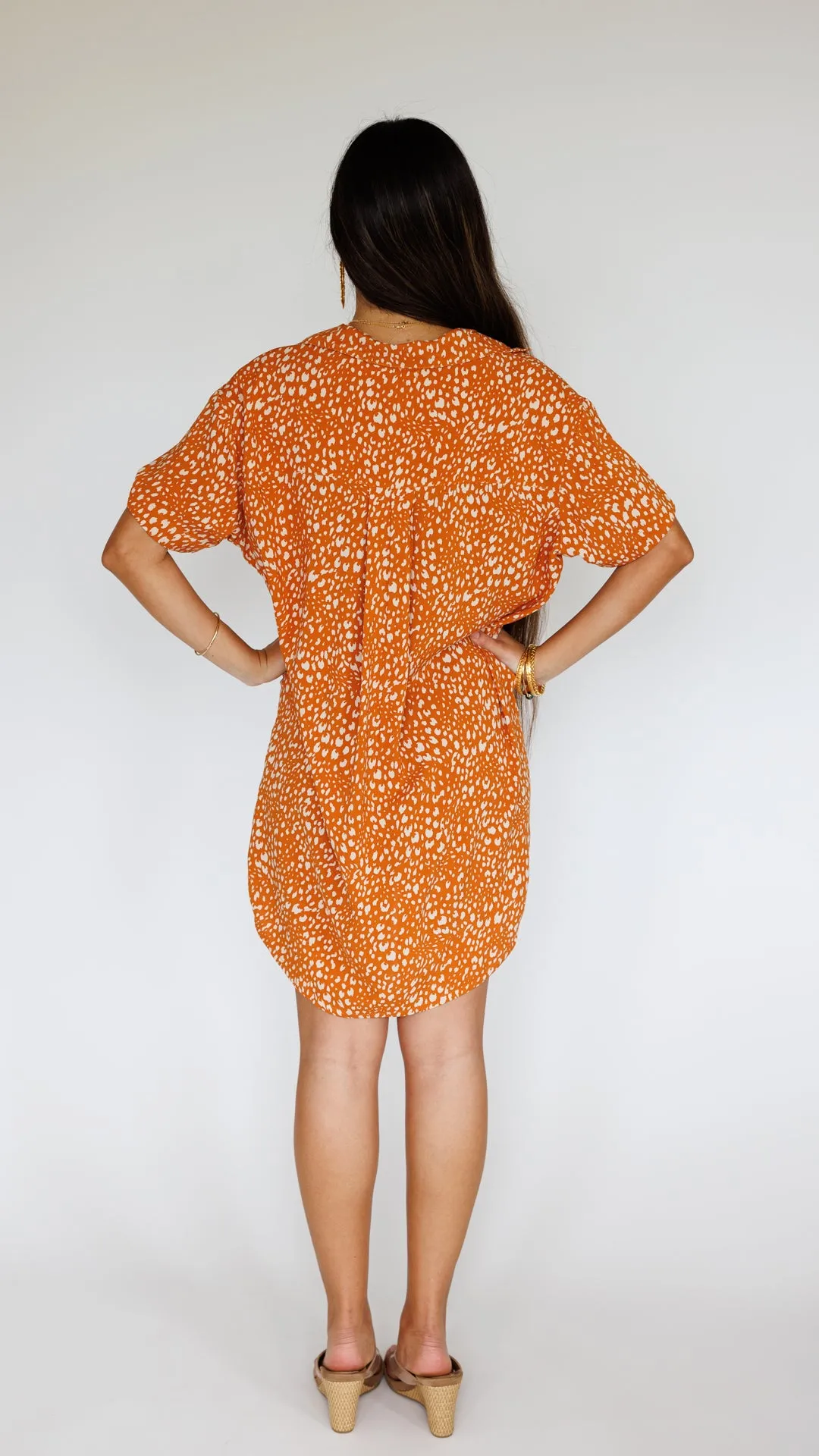 Maui Shirt Dress / Speckled Papaya