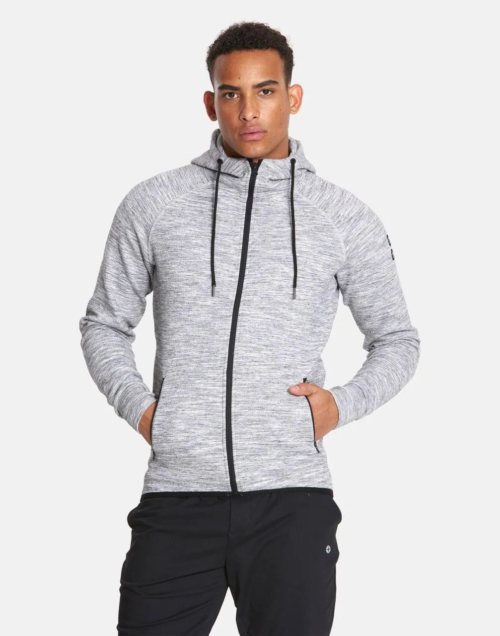 Mens Grey Fleck Hoodie