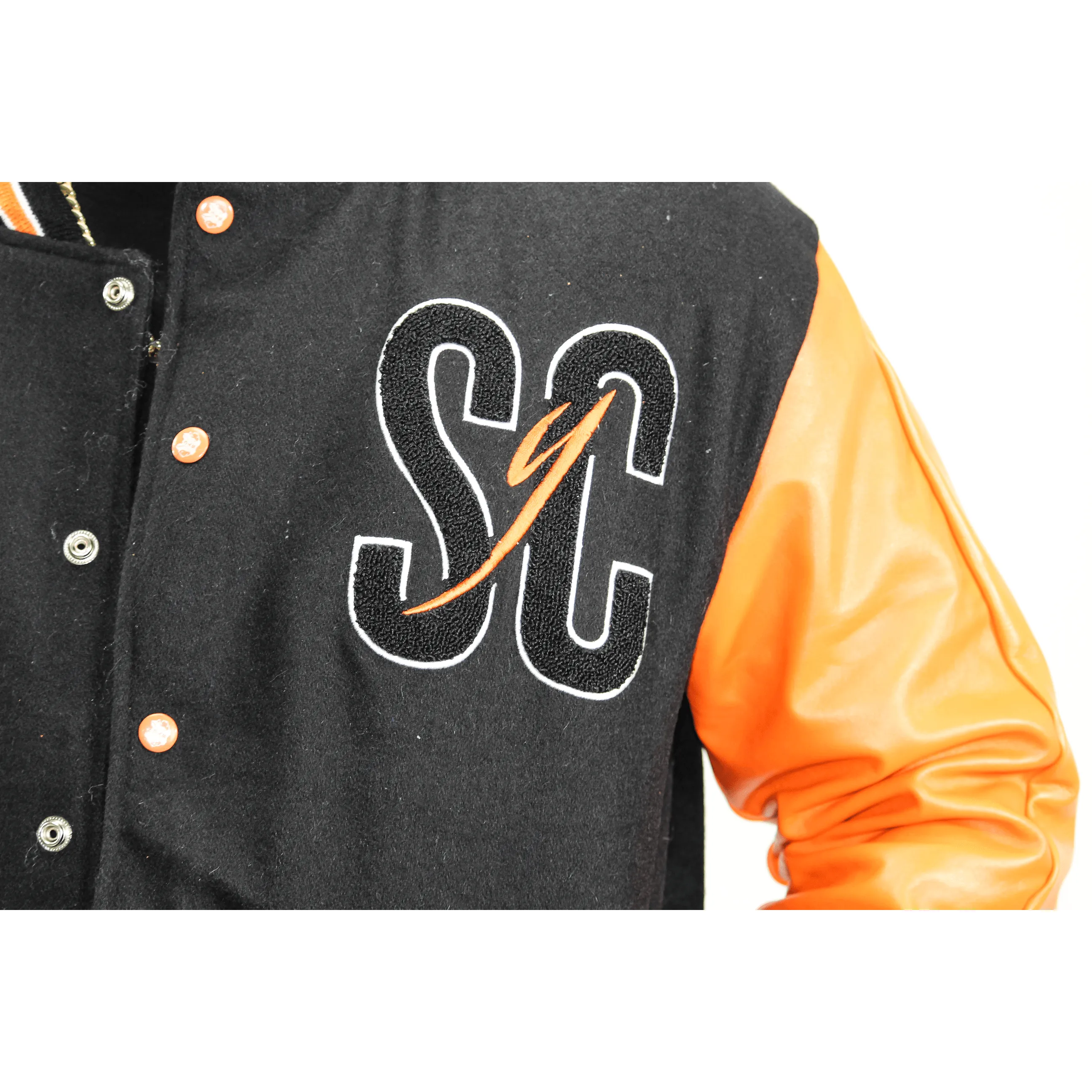 MENS VARSITY JACKET- "ORANGE BLAZE"