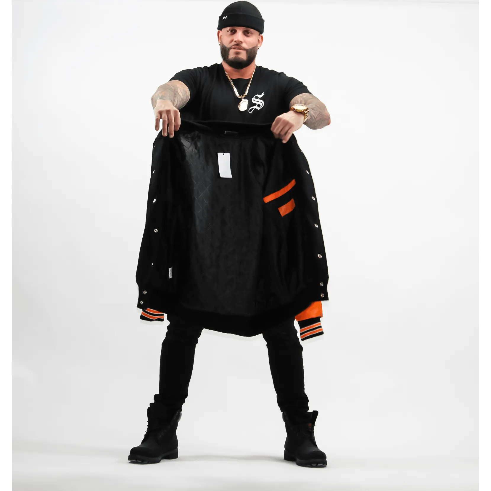 MENS VARSITY JACKET- "ORANGE BLAZE"