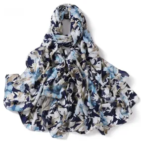 Navy and Khaki Floral Hijab