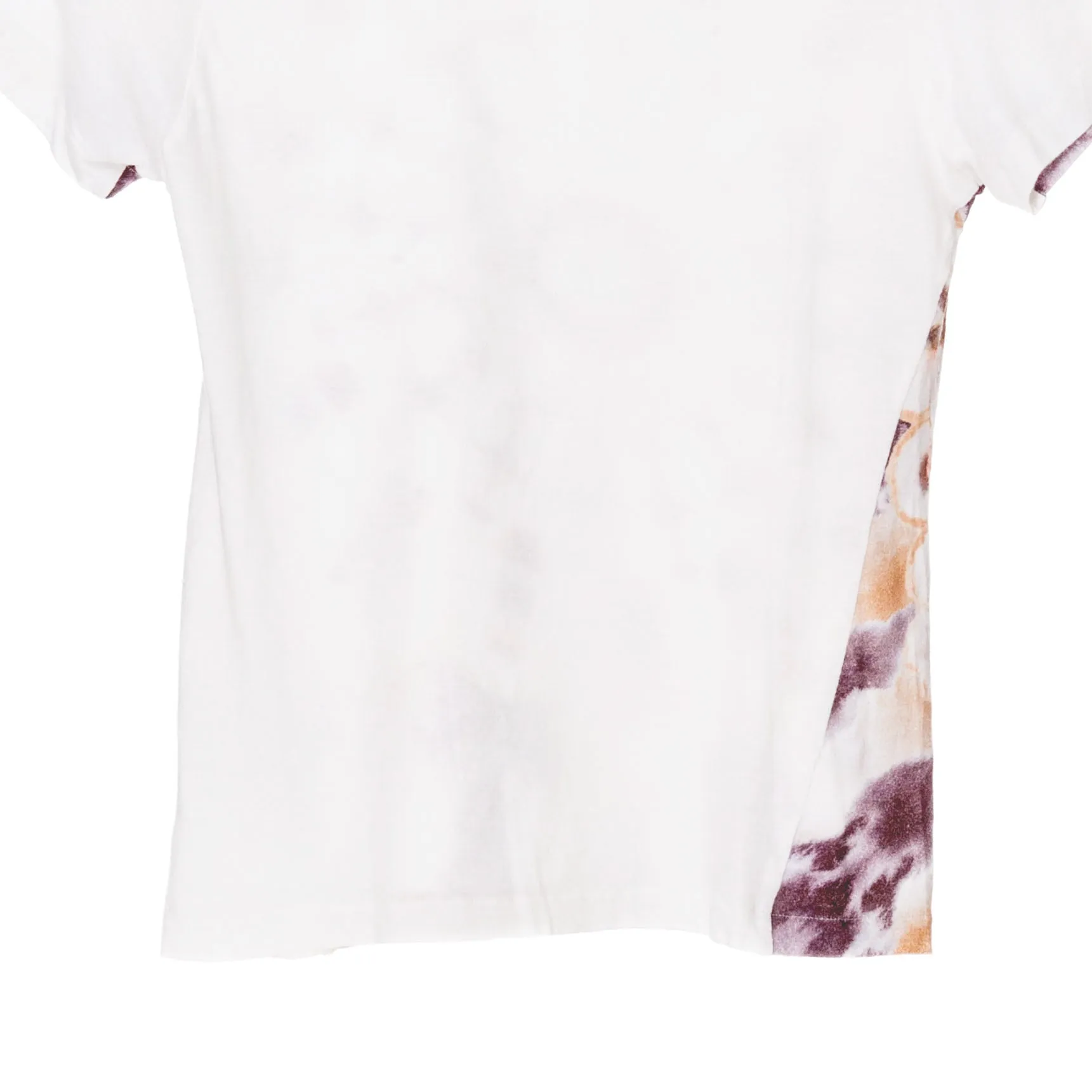 Off White Cotton-Linen Kaleidiorscopic Tie-Dye Print T-Shirt