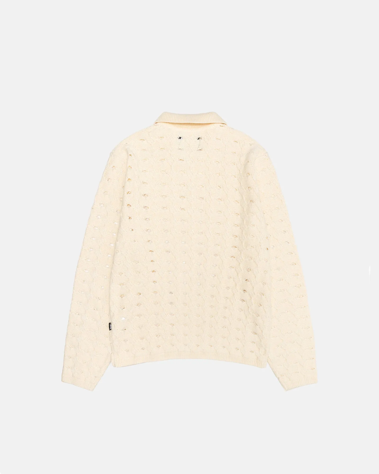 OPEN KNIT COLLARED SWEATER