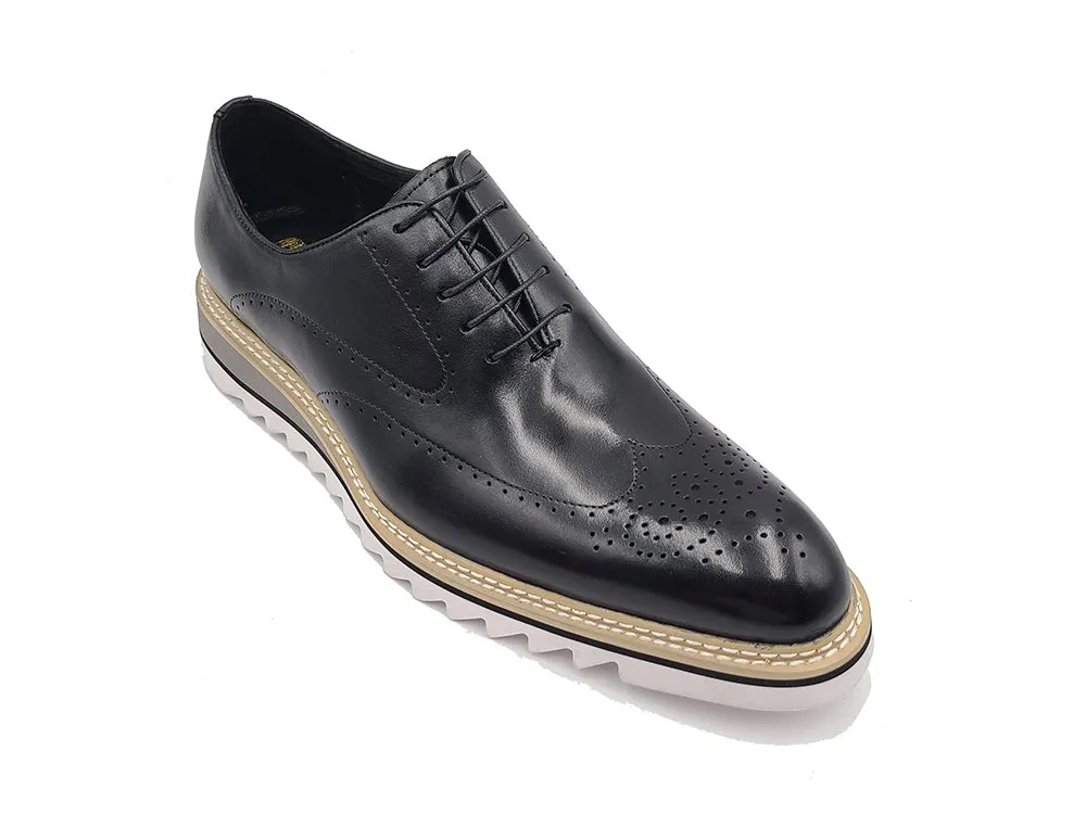 Patina Wing-tip Oxford with Medallion on Toe