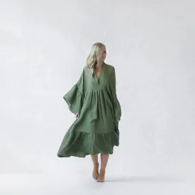 Sea Khaki Linen Dress by Seaside Tones