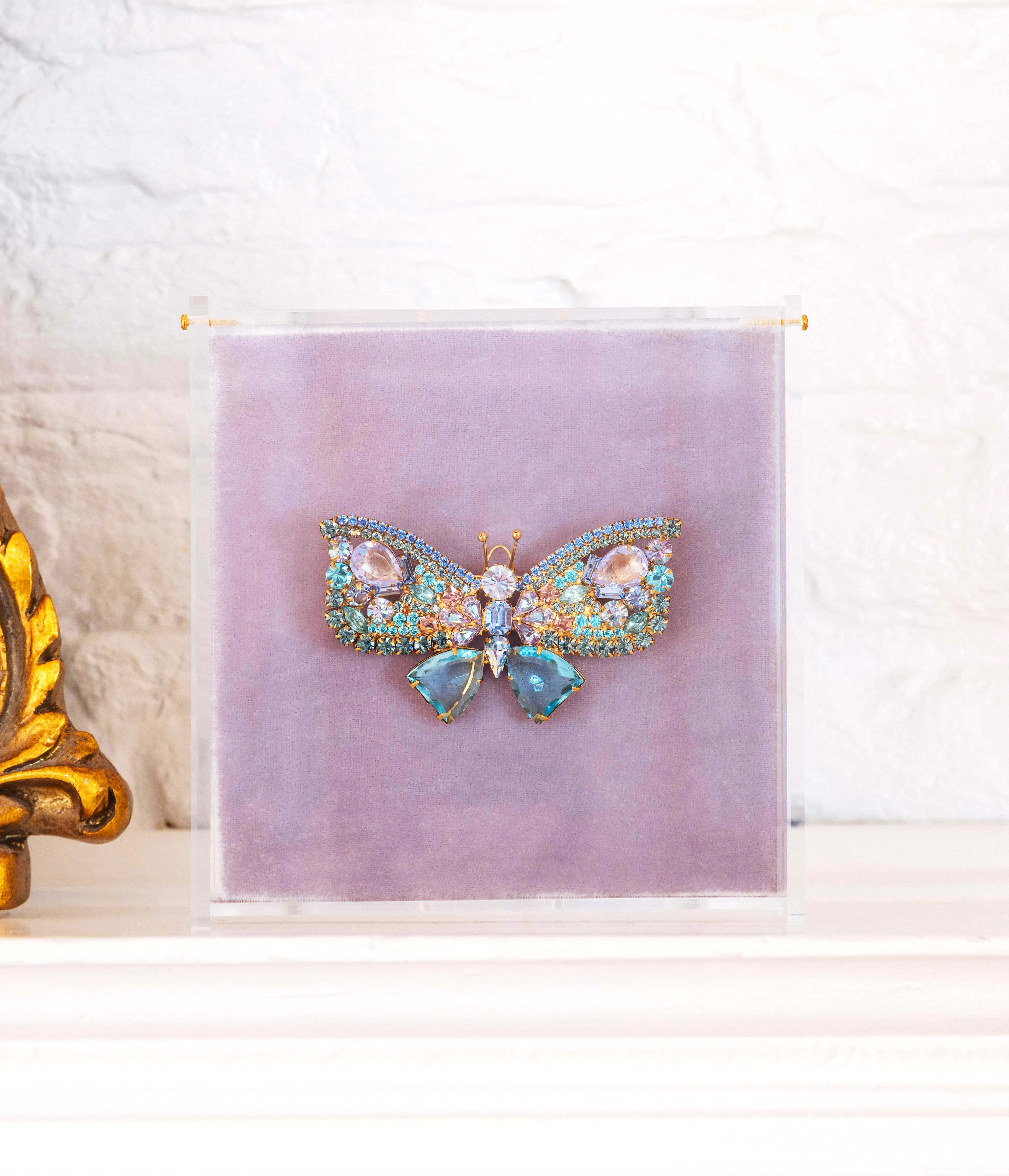 Small Butterfly in Aqua / Light Sapphire / Light Amethyst