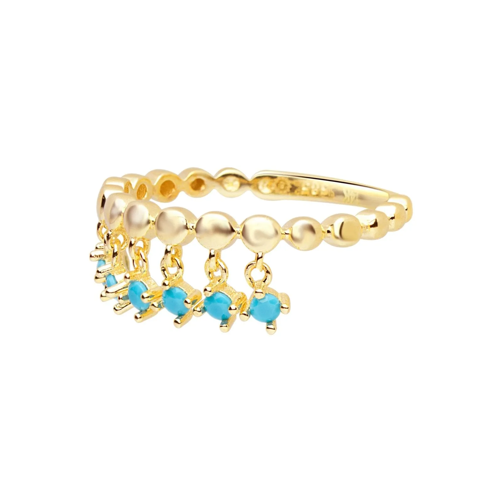 Turquoise Dangle Charm Ring