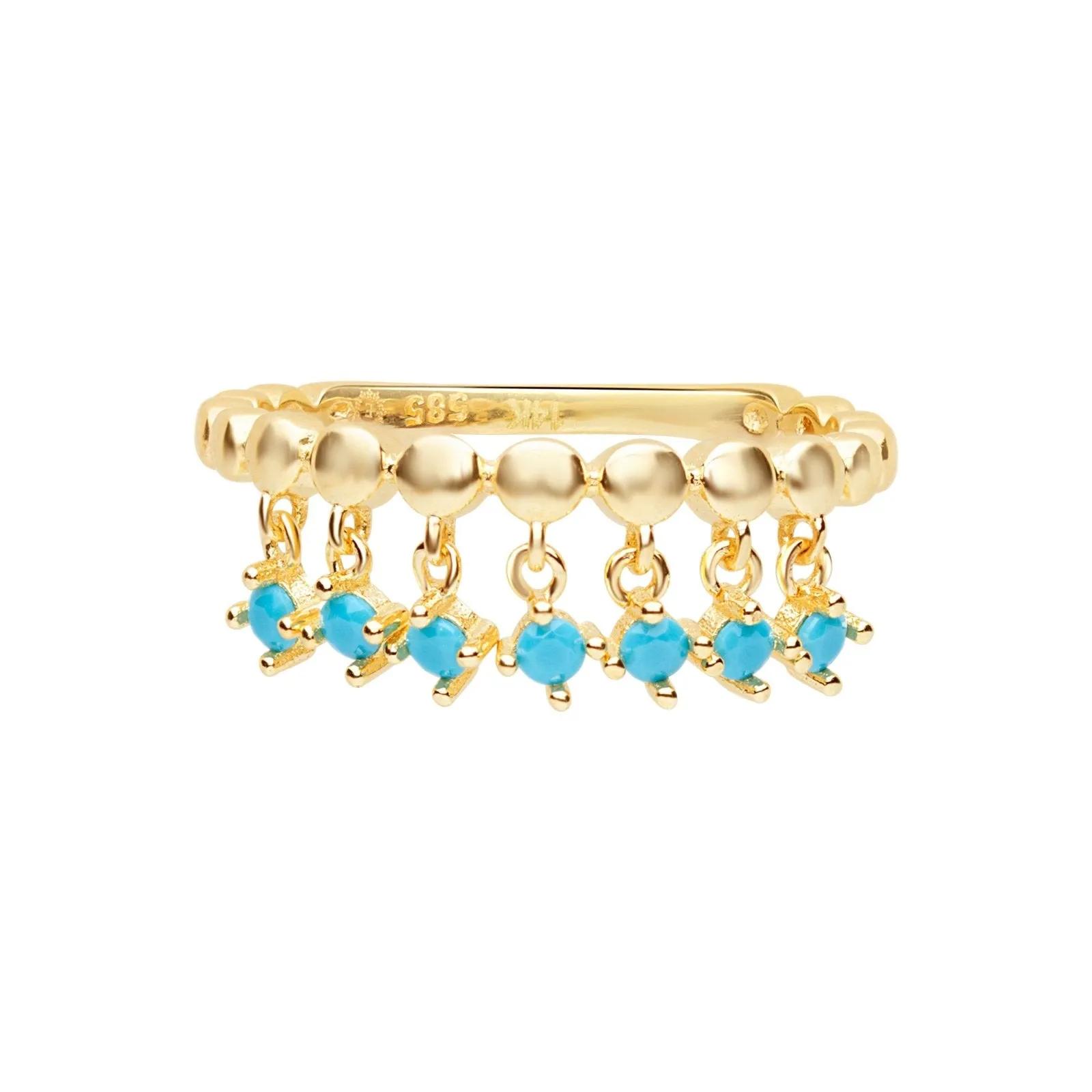 Turquoise Dangle Charm Ring