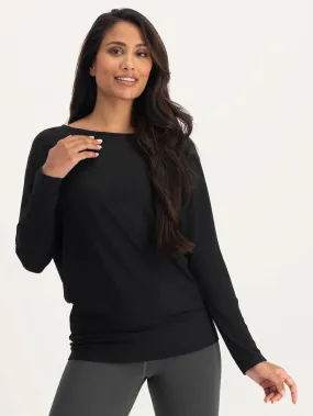 Urban Goddess Budhi Long Sleeve Yoga Top - Onyx Black