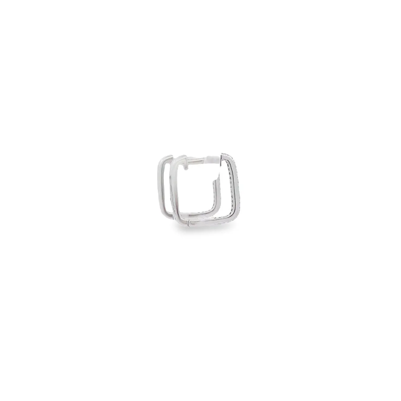 WD1096  14kt Square Pave huggie hoop