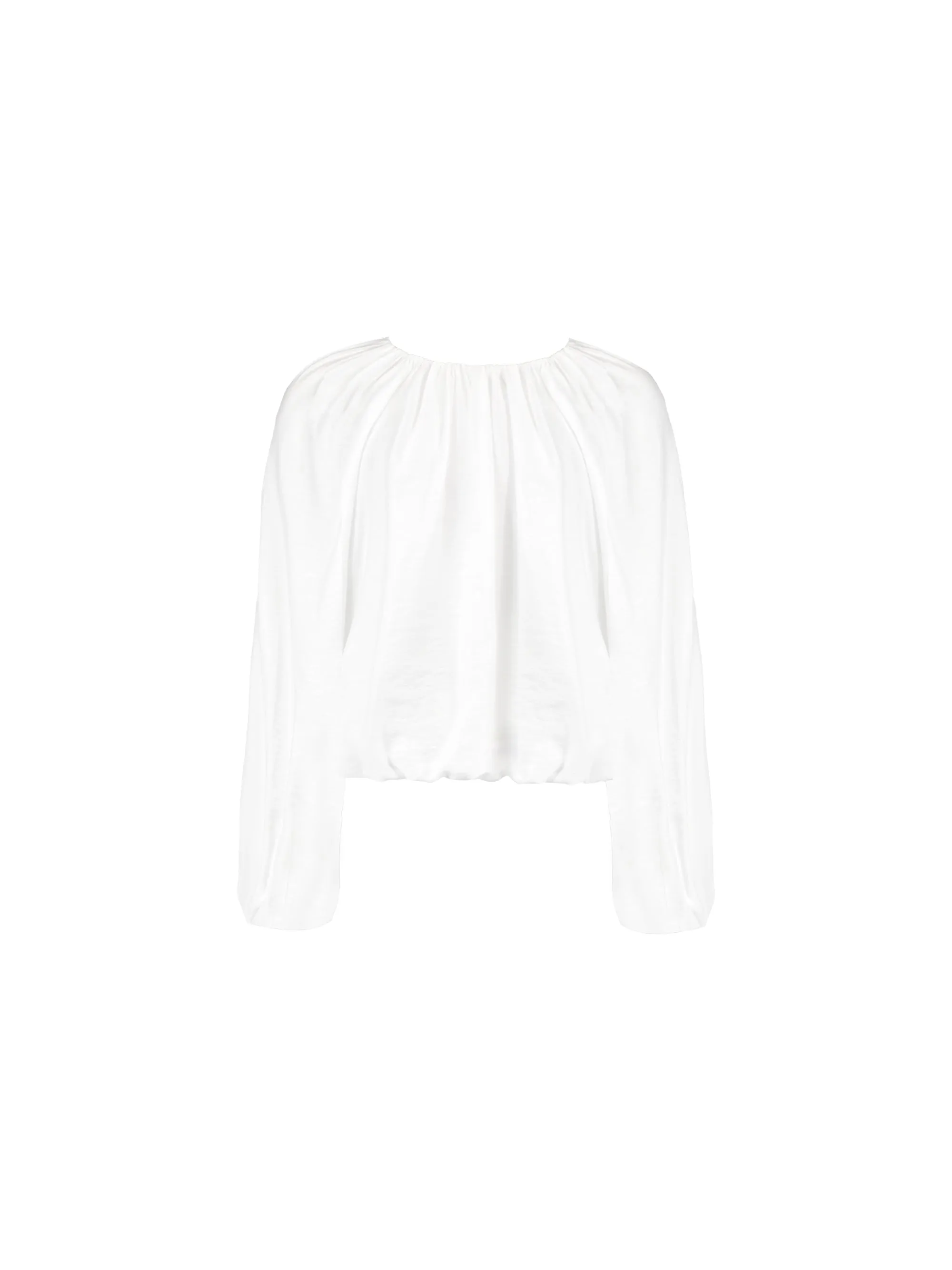 White Blouson Sleeve Top